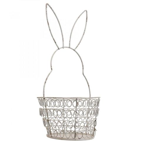 daiktų Velykinis krepšelis vielinis Velykinis zuikis Shabby Ø12cm H26,5cm