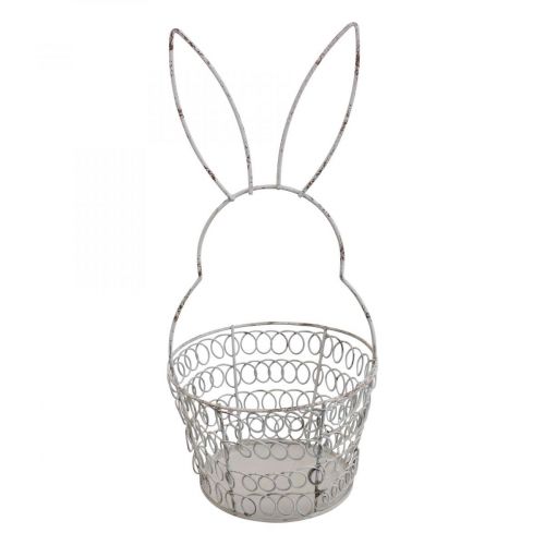 Floristik24 Velykinis krepšelis vielinis Velykinis zuikis Shabby Ø12cm H26,5cm