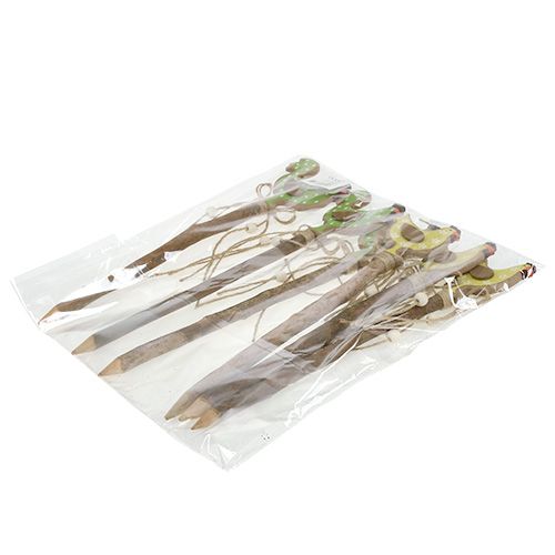 Floristik24 Velykinis kištukas vištiena geltona, žalia 8cm L36cm 6vnt