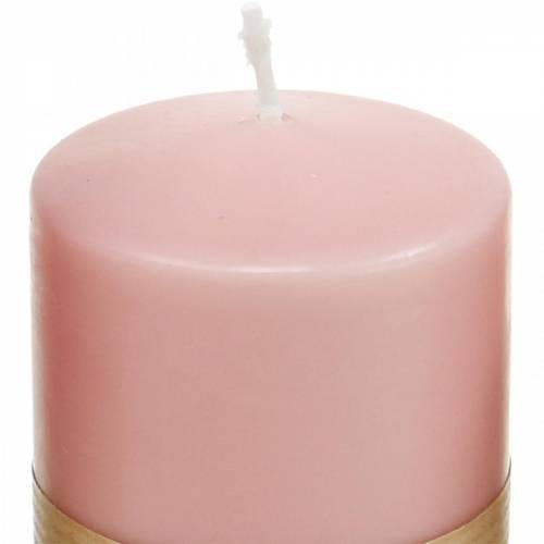 PURE kolonų žvakė 90/60 rožinė dekoratyvinė žvakė tvari natūralaus vaško žvakių dekoracija