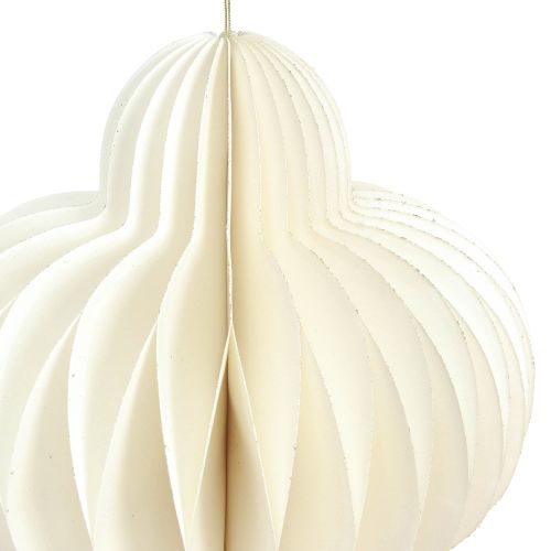 daiktų Popieriniai kalėdiniai papuošimai baltas sidabrinis ornamentas H40cm 2vnt