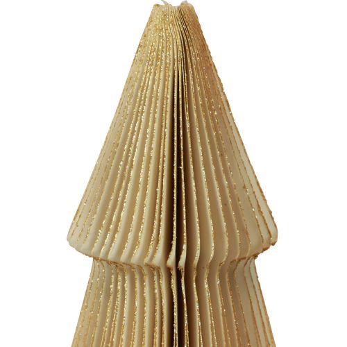 daiktų Popierinė Kalėdų eglutė Fir Tree Small Cream Gold H30cm