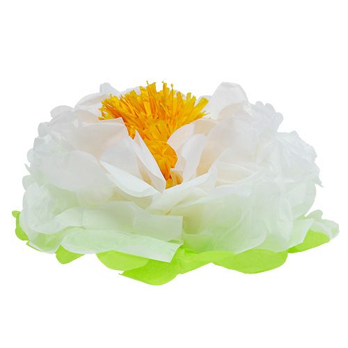 Floristik24 Popierinė gėlė Ø28cm pakabinti žaliai balta