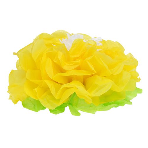 daiktų Popierinė gėlė Ø28cm pakabinti žaliai geltona