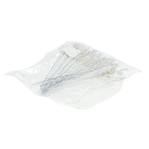Floristik24 Popierinė širdelė ant vielos 5cm balta 36vnt