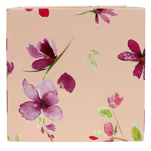 Floristik24 Popierinis maišelis 10.5cm x 10.5cm rožinis su raštu 8vnt