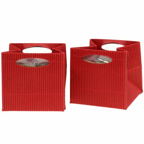 Floristik24 Popierinis maišelis gėlių vazonų sodintuvas raudonas 14cm 9vnt