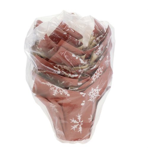 Floristik24 Popierinis puodas su snaigėmis raudonai baltas Ø6cm 12v