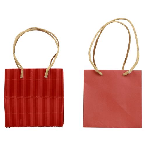 daiktų Popieriniai maišeliai raudoni su rankena dovanų maišeliai 10,5×10,5cm 8vnt