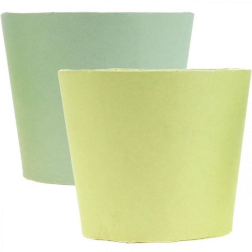 daiktų Popierinis vazonas, vazonėlis, žolelių vazonas mėlynas/žalias Ø15cm H13cm 4vnt.