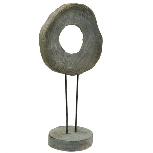 Dekoratyvinė skulptūra iš paulonijos medžio, pilkai skalbta H60cm
