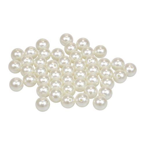 Karoliukai sriegimui craft karoliukai kreminiai balti 12mm 300g