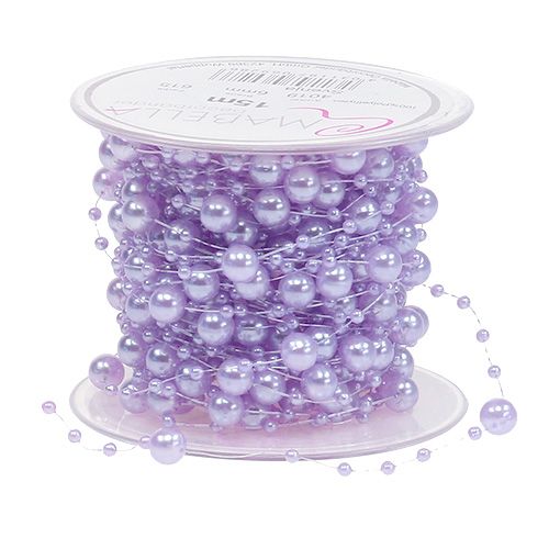 Perlų virvelė violetinė 6mm 15m