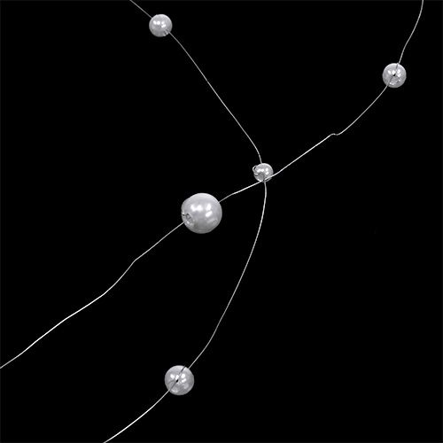 Floristik24 Perlinė viela balta 25m