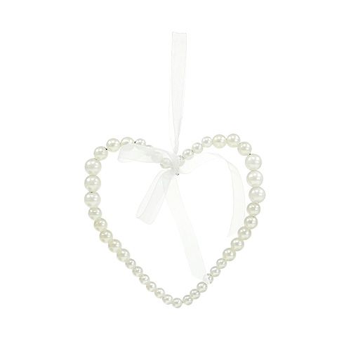 Pearl heart 10cm vestuvių dekoravimo kremas 6vnt