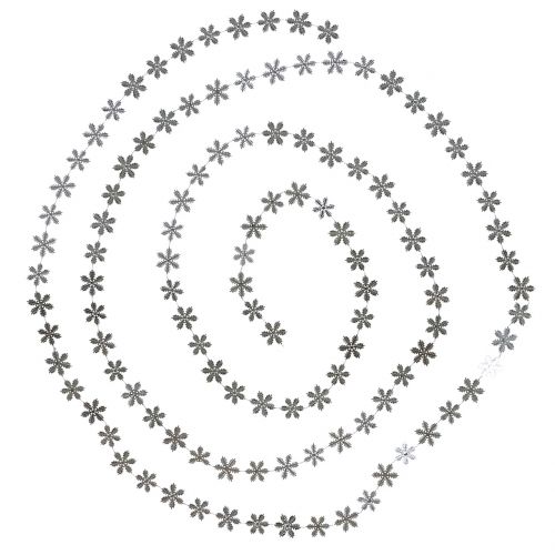 Floristik24 Dekoratyvinės girliandos snaigės sidabrinės 270cm