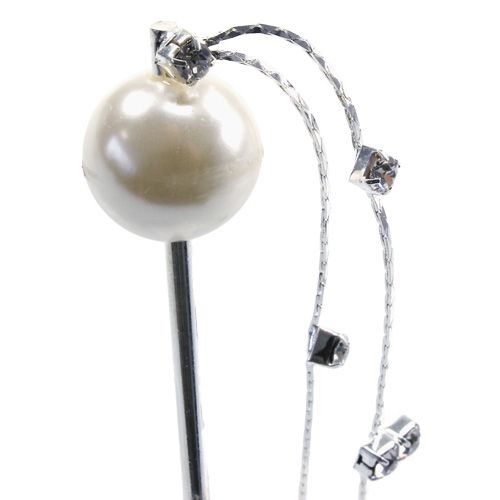 Floristik24 Perlų galvutės deko adata balta Ø15mm L12cm 6vnt