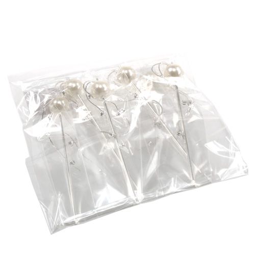 Floristik24 Perlų galvutės deko adata balta Ø15mm L12cm 6vnt