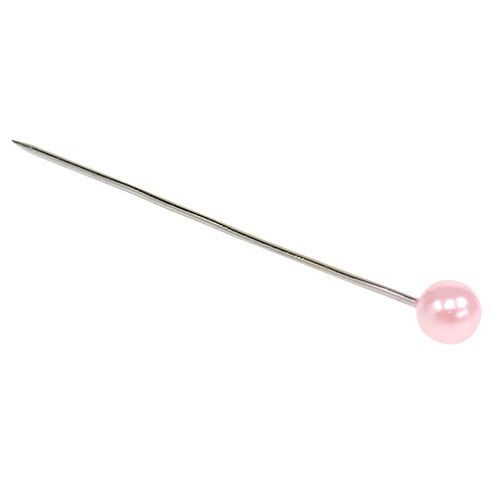 daiktų Perlų galvutės adatos rožinės spalvos Ø4mm 4cm 150 vnt