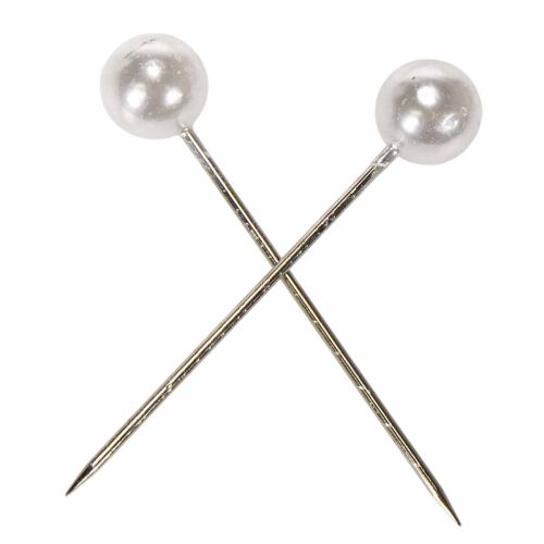 Pearl galvos kaiščiai balti Ø15mm 75mm | Floristik24.lt