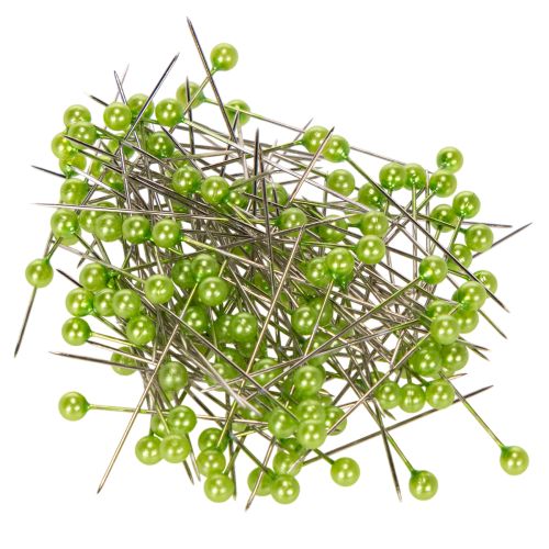 Žali perlinių galvučių floristikos smeigtukai, universalūs, Ø4 mm, 40 mm, 150 vnt.