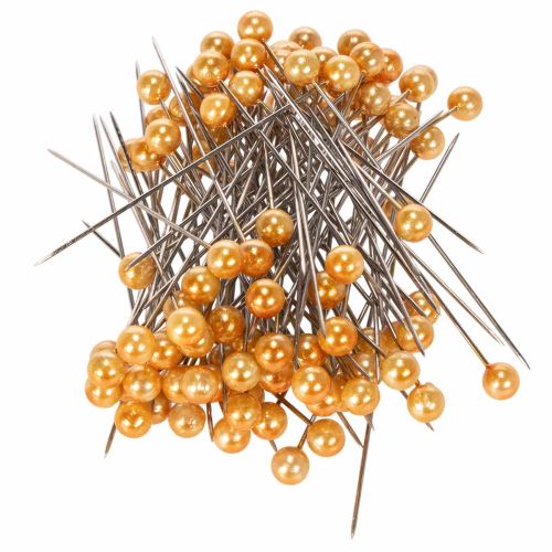 Perlų galvutės adatos Ø6mm 65mm oranžinės spalvos pirkti | Floristik24.lt