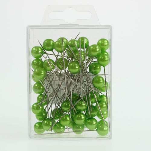 daiktų Pearl galvos kaiščiai Apple Green Ø10mm 60mm