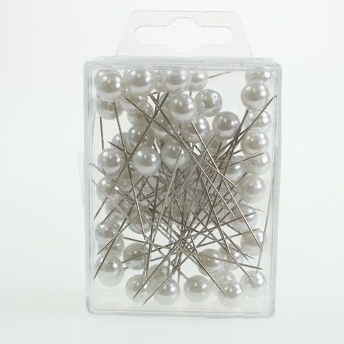 daiktų Pearl galvutės kaiščiai balti Ø10mm 60mm