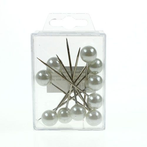 daiktų Pearl galvos kaiščiai balti Ø15mm 75mm