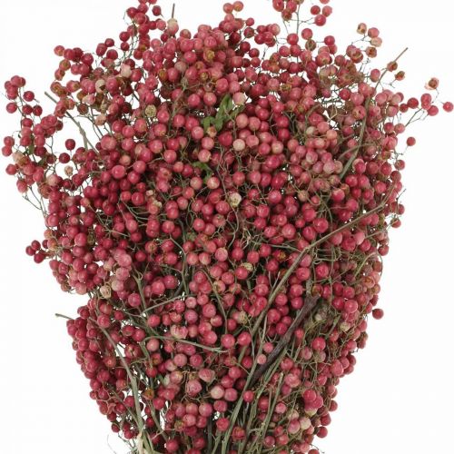 Floristik24 Pipirų uogos, džiovintos gėlės, Adventas, rožiniai pipirai, žiemos papuošimai L40-45cm 200g