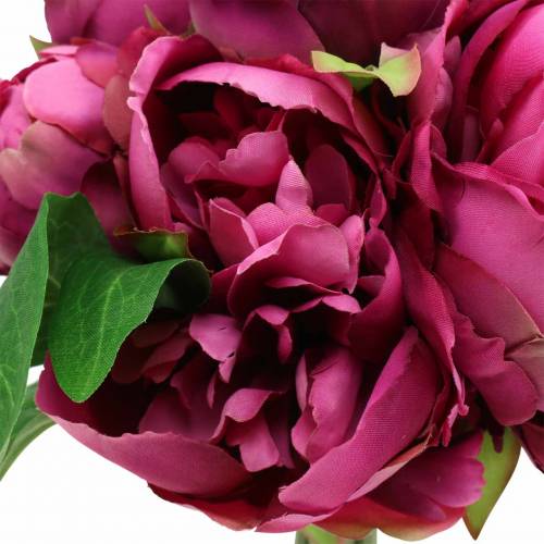 Floristik24 Dirbtinių gėlių puokštė su bijūnais rausvai violetinė Ø27cm 1 vnt