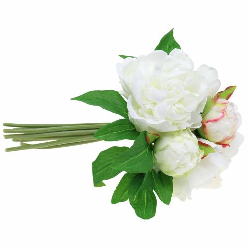 Floristik24 Bijūnų kekė balta/rožinė 27cm 6vnt