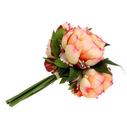 Floristik24 Bijūnų puokštė persikas 30cm