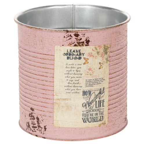 Floristik24 Vazonas, sendintos rožės, dekoratyvinė metalinė dėžutė, vintažinis, Ø15,5 cm, aukštis 15 cm