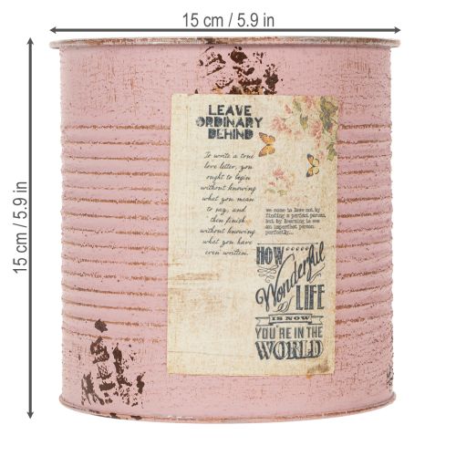 daiktų Vazonas, sendintos rožės, dekoratyvinė metalinė dėžutė, vintažinis, Ø15,5 cm, aukštis 15 cm