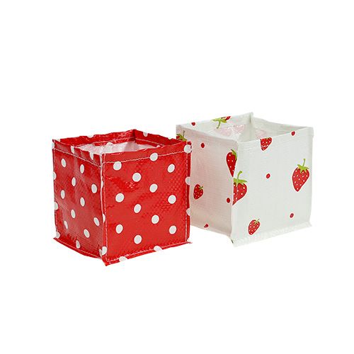 Floristik24 Dėžutė augalams 10x10cm 8vnt. Raudona Balta