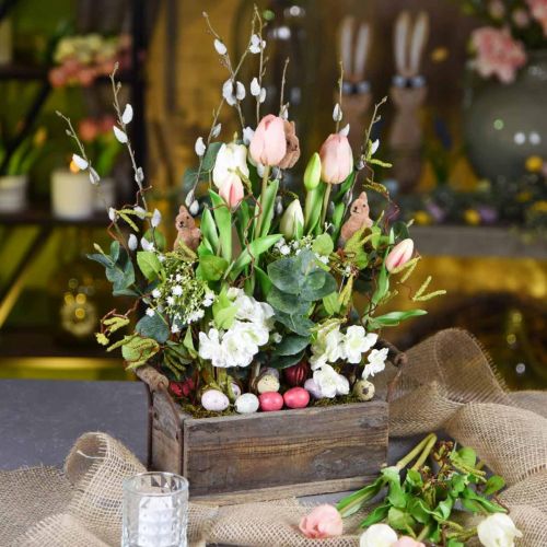 Floristik24 Sėjamoji, dekoratyvinė dėžutė, medinė dėžutė su rankenomis, rankdarbių dėžutė Shabby Chic L25cm H10cm
