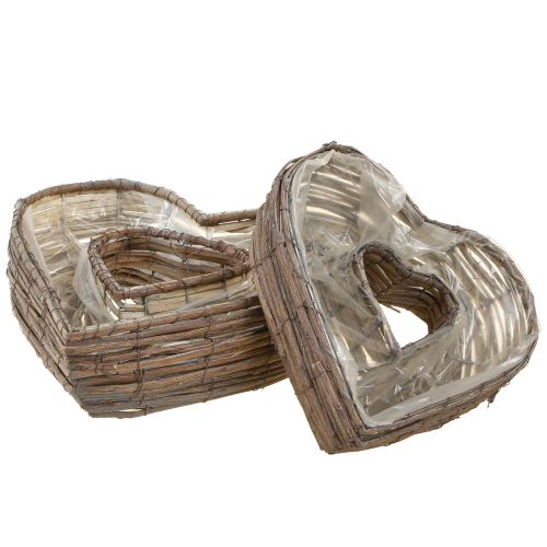 Augalo širdelė Augalų dubuo Širdelė Natūrali pilka 30/40 cm 2 vnt. rinkinys