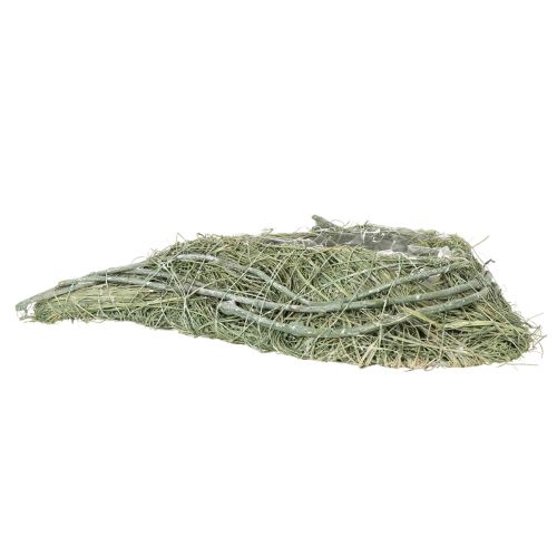 Širdies formos dubuo iš natūralios žolės su sodinimo folija, 38 cm | Floristik24.lt