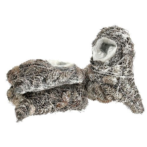 Floristik24 Augalų širdies spurgai 20x20cm baltinti 3vnt