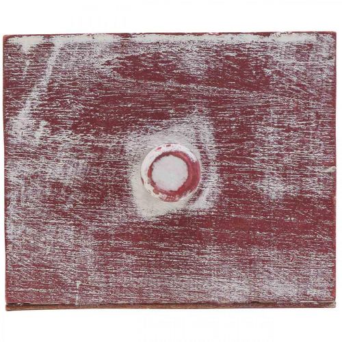daiktų Augalų dėžutė medinis dekoratyvinis stalčius shabby chic raudonas baltas 12cm