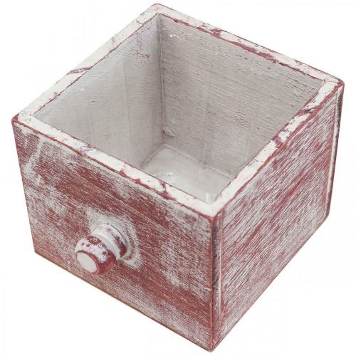 daiktų Augalų dėžutė medinis dekoratyvinis stalčius shabby chic raudonas baltas 12cm