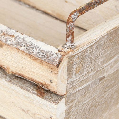 daiktų Planter Wood Bark Natural Handle L29cm/23cm komplektas 2vnt