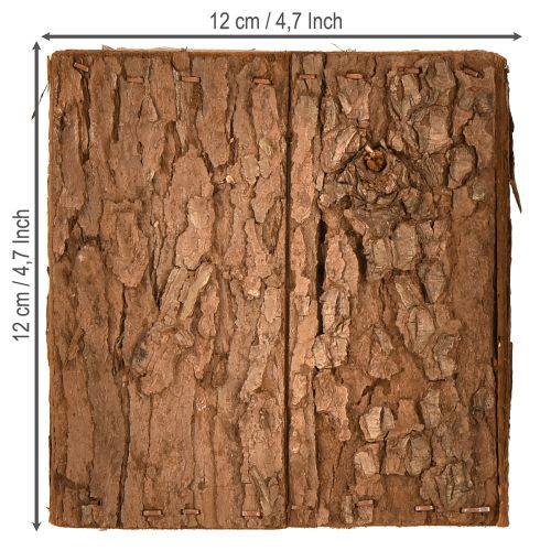daiktų Kvadratinis medinis vazonas su pušies žieve ir vazonas 12 × 12 cm