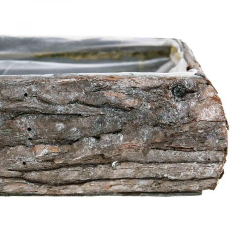 Floristik24 Dėžutė augalams iš medžio dekoratyvinio augalo dubenėlio su žieve 18×13×6cm