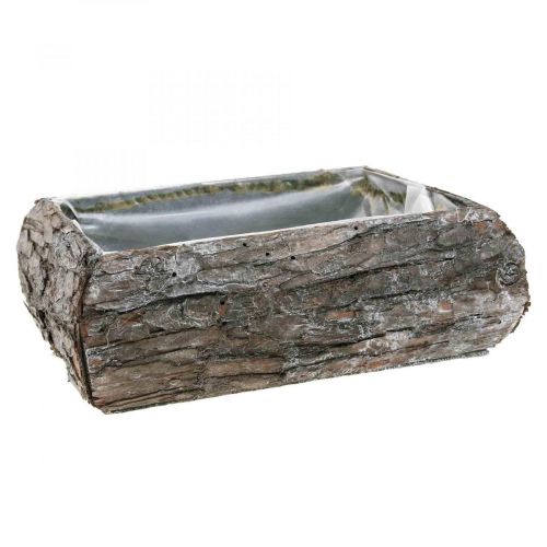 Floristik24 Dėžutė augalams iš medžio dekoratyvinio augalo dubenėlio su žieve 18×13×6cm