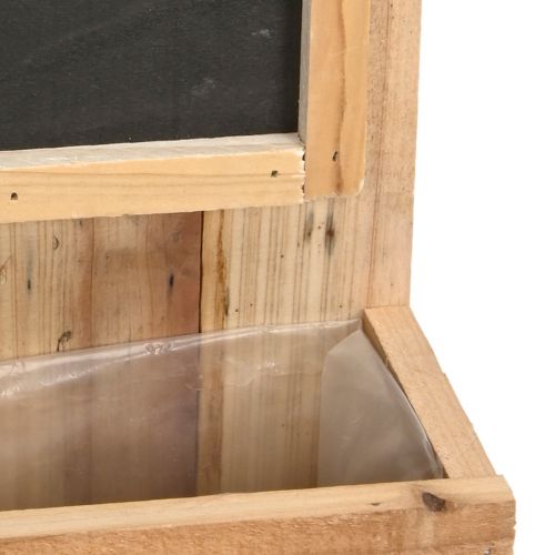 Floristik24 Dėžutė augalams su medine lenta Kaimiška gėlių dėžutė 20×11,5×36 cm