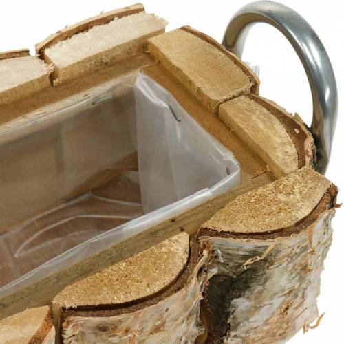 Floristik24 Dėžutė beržui su rankenomis 40×15×13cm deko beržo mediena