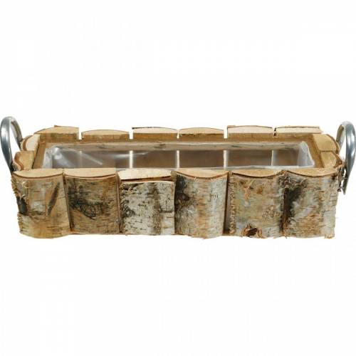 Floristik24 Dėžutė beržui su rankenomis 40×15×13cm deko beržo mediena
