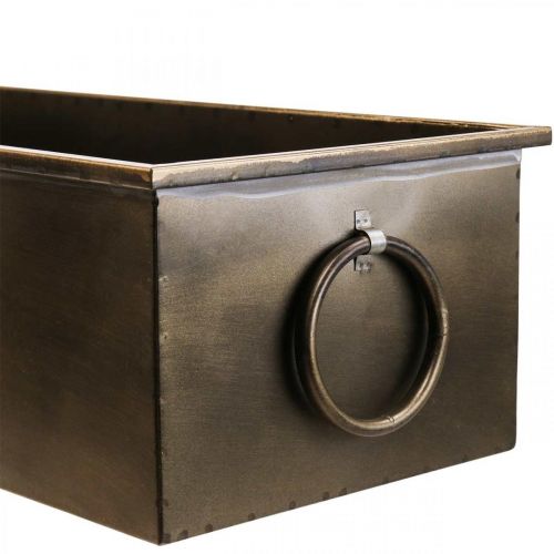 daiktų Gėlių dėžutė, metalinė, žalvario, 59/53/47 cm 3 vnt. rinkinys